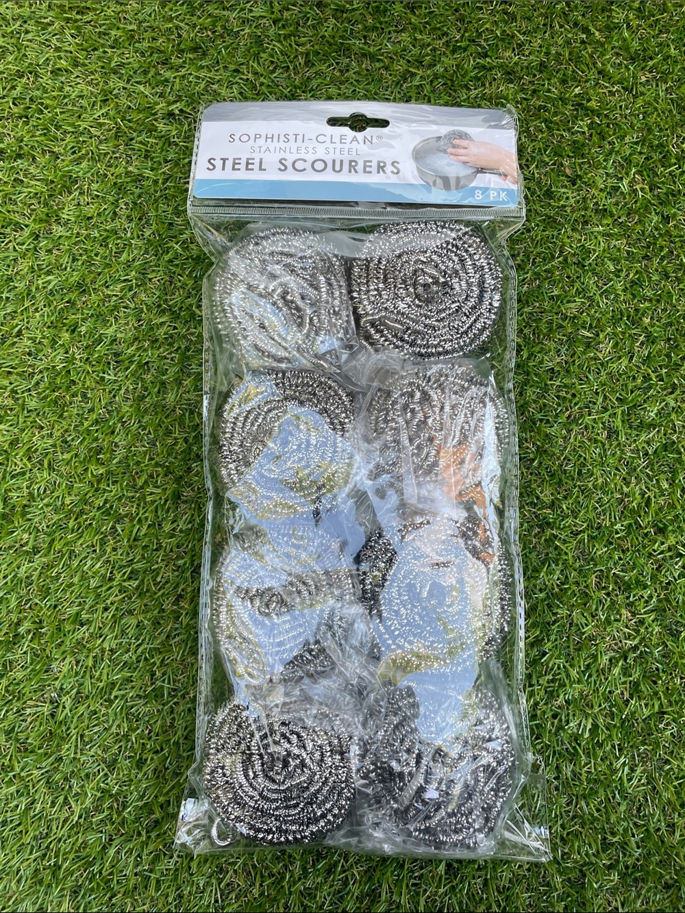 Stainless Steel Scourers - Silver 8-Pack